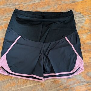Women's Black and Pink Shorts